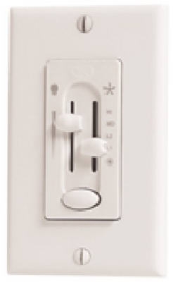 Ceiling Fan/Light  Control, Dual Slide, White