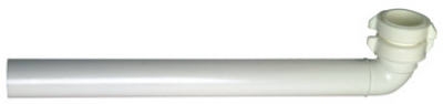 Lavatory/Kitchen Drain Arm, White Plastic, 15-In.