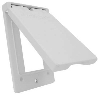 White Weatherproof Vertical GFI Single Gang Flip Cover