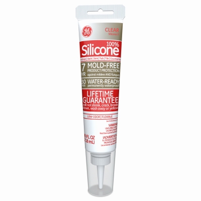 Silicone II Kitchen & Bath Caulk, Clear, 2.8-oz.