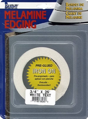 White Melamine Iron-on Edgebanding, 7/8 x 25-Ft.