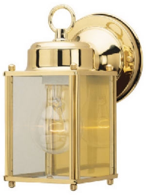 60-Watt Polished Brass Square Wall Lantern