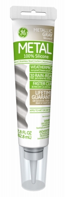 Silicone II Metal Glue/Sealant, Gray, 2.8-oz.