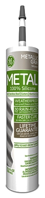 Silicone II Metal-Metallic Gray Sealant, Gray, 10.1-oz.