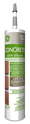 Silicone II Concrete & Masonry Caulk,  Light Gray, 10.1-oz.