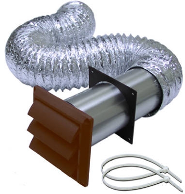 4-Inch x 8-Ft. Brown Louvered Hood Vent Kit