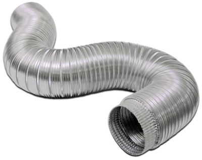 Aluminum Duct Pipe, Flexible, Crimped End, 4-In. x 8-Ft.