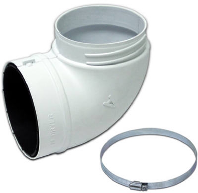 Dryer Quick Fit Elbow, Plastic, 4-In.