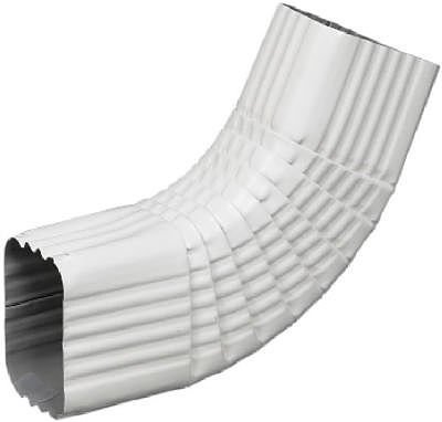 Gutter Side Elbow, Style B, 75 Degree, White Aluminum, 2 x 3-In.