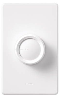 Rotary 600-Watt Single-Pole Dimmer, White/Ivory
