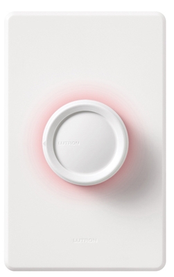 Dim 'n Glo 600-Watt Single-Pole Rotary Dimmer, White/Ivory Knobs