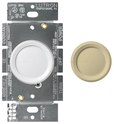 Rotary Fully Variable Fan Control Dimmer, White/Ivory Knobs