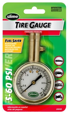 Tire Gauge, Brass, 5-60 PSI