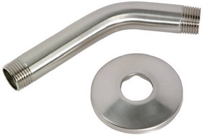 6-Inch Brushed Nickel Shower Arm With Flange