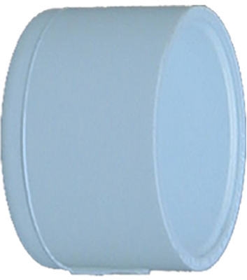 Pipe Cap Slip, White PVC, 3-In.