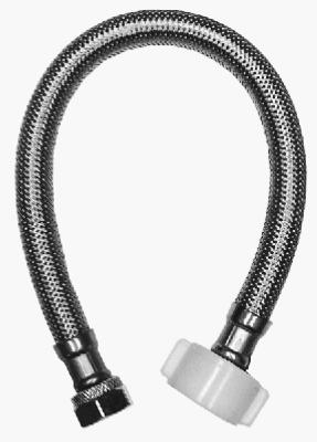 Toilet Connector, Stainless Steel, 3/8 Compression x 7/8 Ballcock x 16-In.