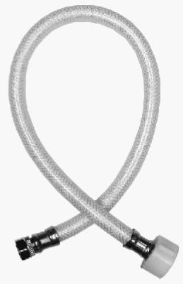 Toilet Connector, Reinforced Poly Vinyl, 3/8 Compression x 7/8 Ballcock x 20-In.