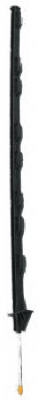 Electric Fence Post, Self-Insulating, 8 Holders, Black Poly, 48-In.