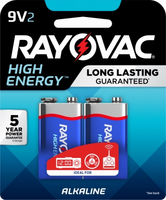 Alkaline Batteries, 9V,2-Pk.