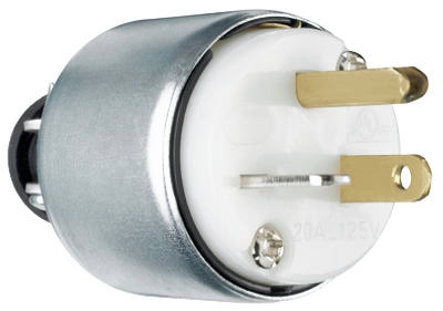 20A White Armored Plug