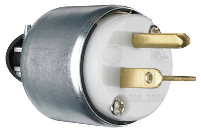 20A White Armored Plug