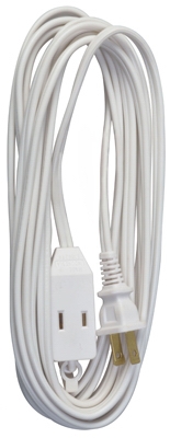 20-Ft. 16/2 SPT-2 White Vinyl Cube Tap Extension Cord