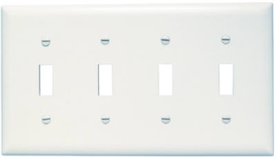 White 4-Toggle Opening Urea Wall Plate