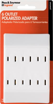 15A White Polarized 6-Outlet Tap
