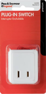 15A White Plug In Cord Switch