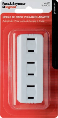 15A White Triple Plug In Adapter