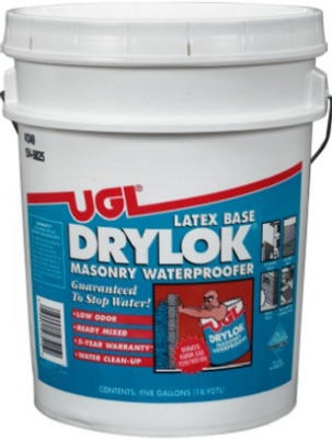 Masonry Waterproofing Paint, Latex, White, 5-Gal.