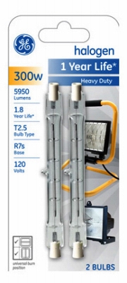 2-Pack 300-Watt Quartz Line Halogen Heavy-Duty Lamps