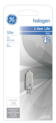 10-Watt T-3 Bi-Pin Quartz Halogen Lamp