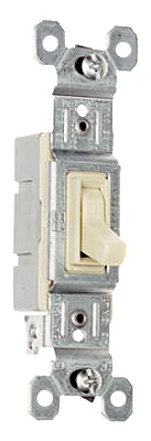 Toggle Switch, SP, Grounding, Ivory, 120-Volt, 15-Amp