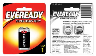 9V Super Heavy-Duty Carbon Zinc Battery