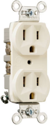 Duplex Outlet, Heavy-Duty, Light Almond, 125-Volt, 15-Amp