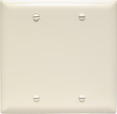 Trademaster 2 Gang Light Almond Wall Plate