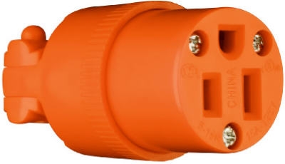 Residential Heavy-Duty Vinyl Construction Connector, Orange, 2 Pole, 3 Wire, 15-Amp., 125-Volt