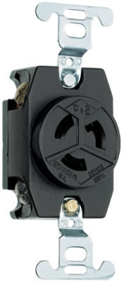 Locking Outlet, Black, NEMA L5-15r, 125-Volt