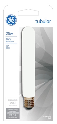 25-Watt Clear Tubular Light Bulb