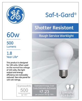 60-Watt Rough Service Light Bulb