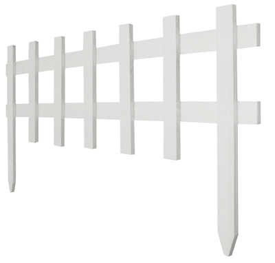 White Deluxe Cape Cod Picket Fence, 18-In. x 3-Ft.