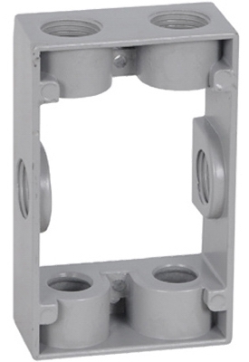 Gray Rectangular Box Extension, 1-Gang