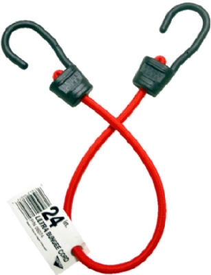 Ultra Bungee Cord, Red Rubber, 24-In.