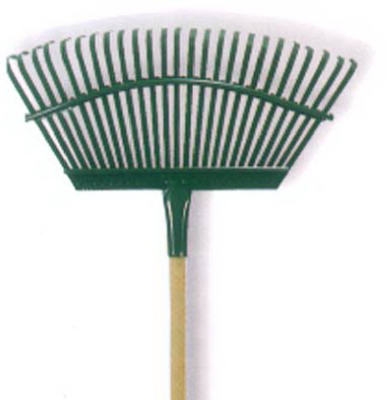 19-Inch Flex Steel Head Lawn Rake With 48-Inch Comfort Molded-Grip Handle