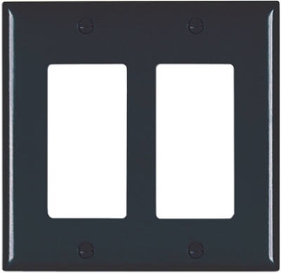 Black 2 Decorator Opening Nylon Wall Plate