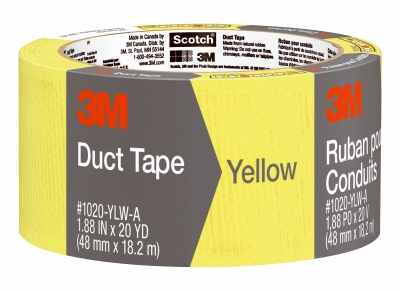 Duct Tape, Yellow, 1.88 inch x 20-Yd.