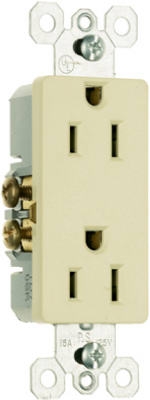 10-Pack Ivory 2-Pole 3-Wire Grounding Premium Decorator Outlets