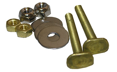 Toilet Closet Bolt Set, Code Brass, .25 x 2.25-In.