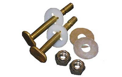 Toilet Bolt Kit, Brass, 5/16 x 2.25-In.